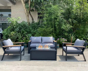 Product picture：Furniture factory 悠乐厨 Outdoor furniture product name 《Aluminum rectangular table and chair sets》议价