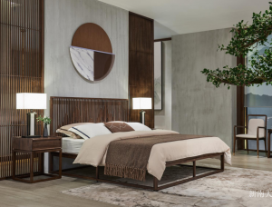 Product picture：Furniture factory 新南天 Home Furniture product name 《New Chinese-style solid wood soft bed》议价