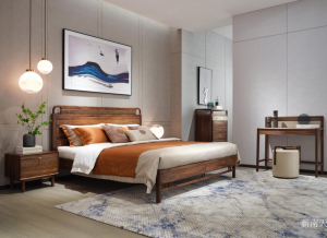 Product picture：Furniture factory 新南天 Home Furniture product name 《Simple and elegant walnut soft bed》议价