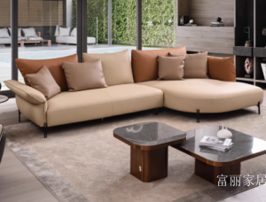 Product picture：Furniture factory 富丽家居 Home Furniture product name 《Nordic curved corner sofa》议价