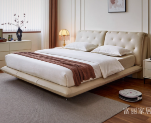 Product picture：Furniture factory 富丽家居 Home Furniture product name 《Modern and simple French leather bed》议价