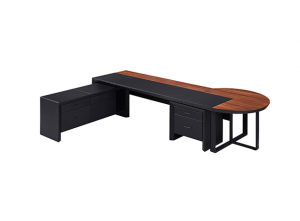 Product picture：Furniture factory 美廷理创 Office furniture product name 《Black and Brown Edge Business Class Desk》议价