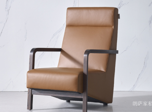 Product picture：Furniture factory 朗萨家私 Home Furniture product name 《Brown charm wood art leisure chair》议价