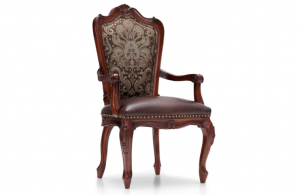 Product picture：Furniture factory 大风范 Home Furniture product name 《Classical carved fabric leather dining chair》议价