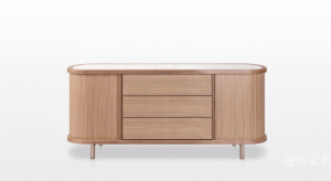 Product picture：Furniture factory 迪信家具 Home Furniture product name 《Shallow wood marble side table cabinet》议价