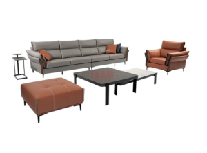 Product picture：Furniture factory 嘉彤家具 Home Furniture product name 《Gray brown light luxury leather sofa》议价