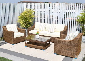 Product picture：Furniture factory 晏歌家具 Outdoor furniture product name 《Brown rattan imitation casual sofa》议价