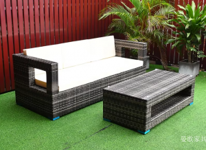 Product picture：Furniture factory 晏歌家具 Outdoor furniture product name 《Dark brown rattan-like outdoor sofa》议价