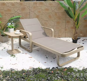 Product picture：Furniture factory 晏歌家具 Outdoor furniture product name 《Light brown metal lounge chair》议价