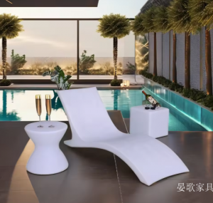 Product picture：Furniture factory 晏歌家具 Outdoor furniture product name 《White modern leisure lounge chair》议价