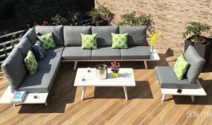 Product picture：Furniture factory 优阳户外 Outdoor furniture product name 《Grey contracted outdoor l-shaped sofa》议价