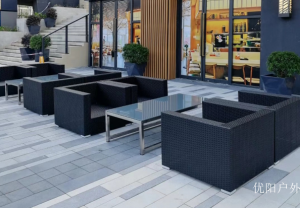 Product picture：Furniture factory 优阳户外 Outdoor furniture product name 《Black wicker outdoor sofa》议价
