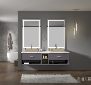 Product picture：Furniture factory 高通卫浴 Bathroom furniture product name 《Double mirror hung up the bathroom ark》议价