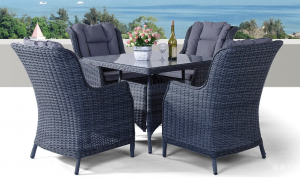 Product picture：Furniture factory 瑞森户外 Outdoor furniture product name 《Dark grey rattan outdoor dining table and chair》议价