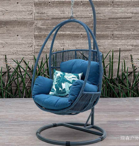 Product picture：Furniture factory 瑞森户外 Outdoor furniture product name 《Deep blue rattan egg-shaped swing chair》议价