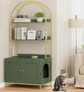 Product picture：Furniture factory 农氏创意 Pet furniture product name 《Dark green gold pet cage》议价