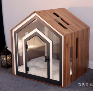 Product picture：Furniture factory 农氏创意 Pet furniture product name 《Wooden glass pet house》议价