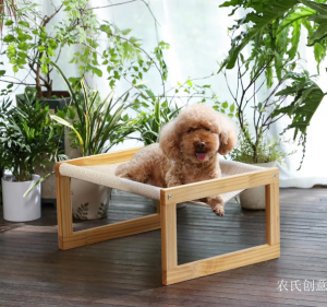 Product picture：Furniture factory 农氏创意 Pet furniture product name 《Light wood woven mesh pet bed》议价
