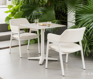 Product picture：Furniture factory 艺心家居 Outdoor furniture product name 《White frame cloth outdoor table and chair》议价
