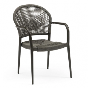Product picture：Furniture factory 艺心家居 Outdoor furniture product name 《Dark grey woven outdoor armchair》议价