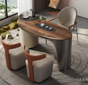 Product picture：Furniture factory 沃高家具 Home Furniture product name 《Modern light luxury oval tea table》议价