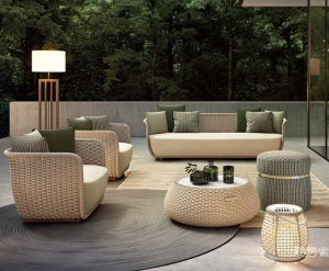 Product picture：Furniture factory 腾思索 Outdoor furniture product name 《Beige woven casual outdoor sofa》议价