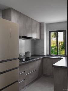 Product picture：Furniture factory 韩信全屋 Bathroom furniture product name 《Grey brown lighting texture cabinet》议价