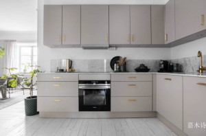 Product picture：Furniture factory 嘉木诗 Bathroom furniture product name 《Misty grey golden charm simple cabinet》议价