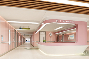 Product picture：Furniture factory 一定好 Medical furniture product name 《Pink and white nurse station reception desk》议价