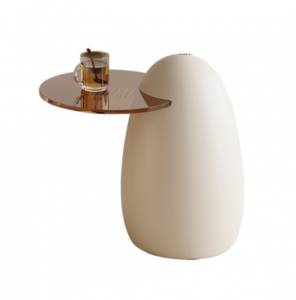 Product picture：Furniture factory 鹤铭家具 Home Furniture product name 《White egg shaped tea with glass edge》议价