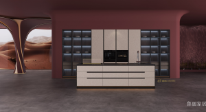 Product picture：Furniture factory 鲁丽家居 Home Furniture product name 《Luxurious Island-style Kitchen Cabinets》议价