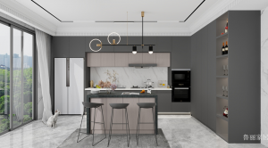 Product picture：Furniture factory 鲁丽家居 Home Furniture product name 《Yage Grey Middle Island Cabinet》议价