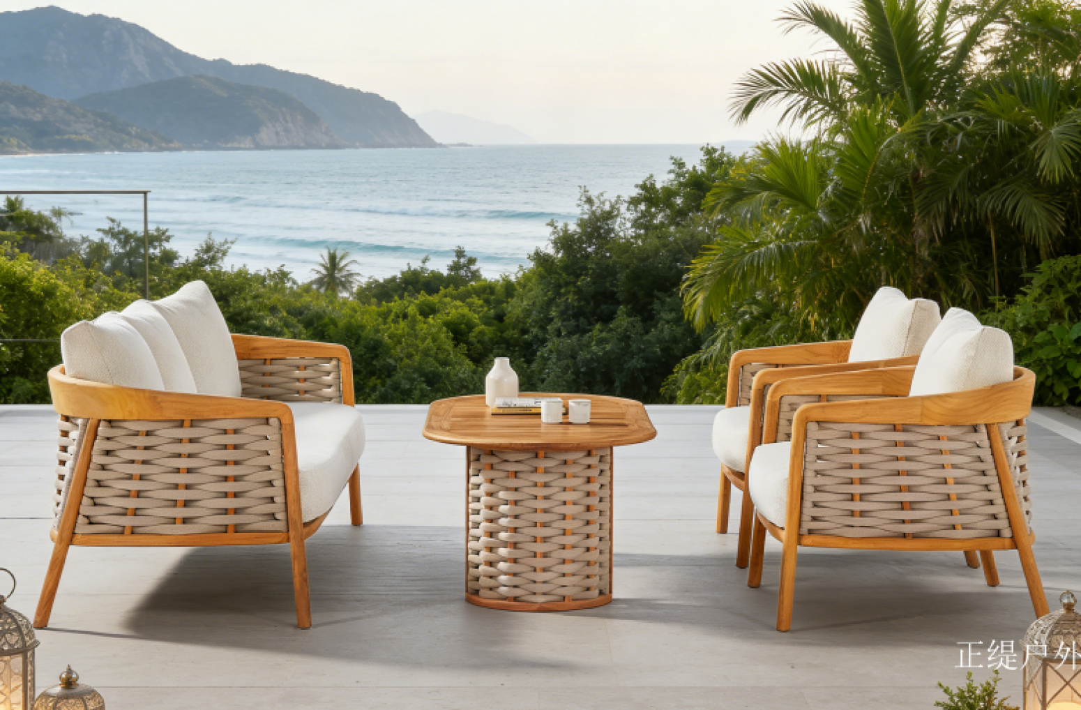 正缇户外 Outdoor furniture product 《Wooden rattan outdoor tables and chairs》