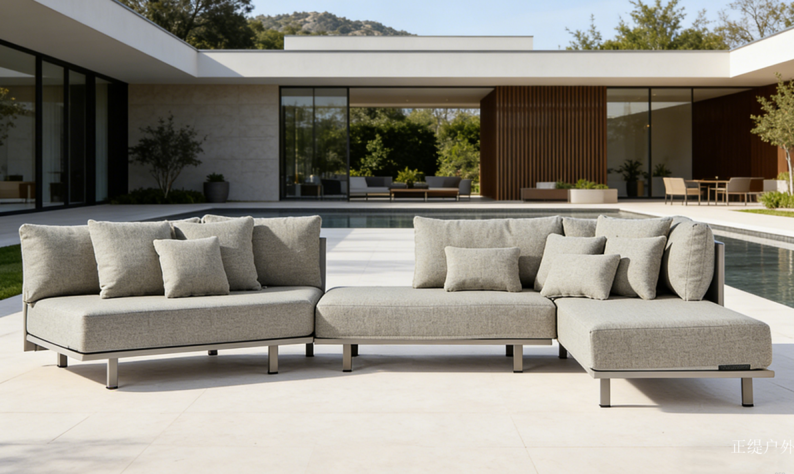 正缇户外 Outdoor furniture product 《Aluminum alloy outdoor corner sofa》