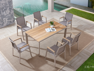 Product picture：Furniture factory 正缇户外 Outdoor furniture product name 《Antifungal wood outdoor dining table》议价