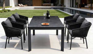 Product picture：Furniture factory 正缇户外 Outdoor furniture product name 《Granite slab woven dining table》议价