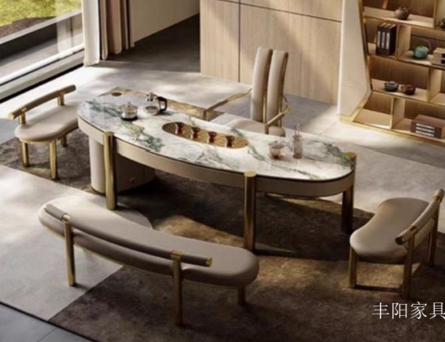 丰阳家具 Home Furniture Product 《Luxurious curved tea table》 丰阳家具 Home Furniture Product 《Luxurious curved tea table》【图0】