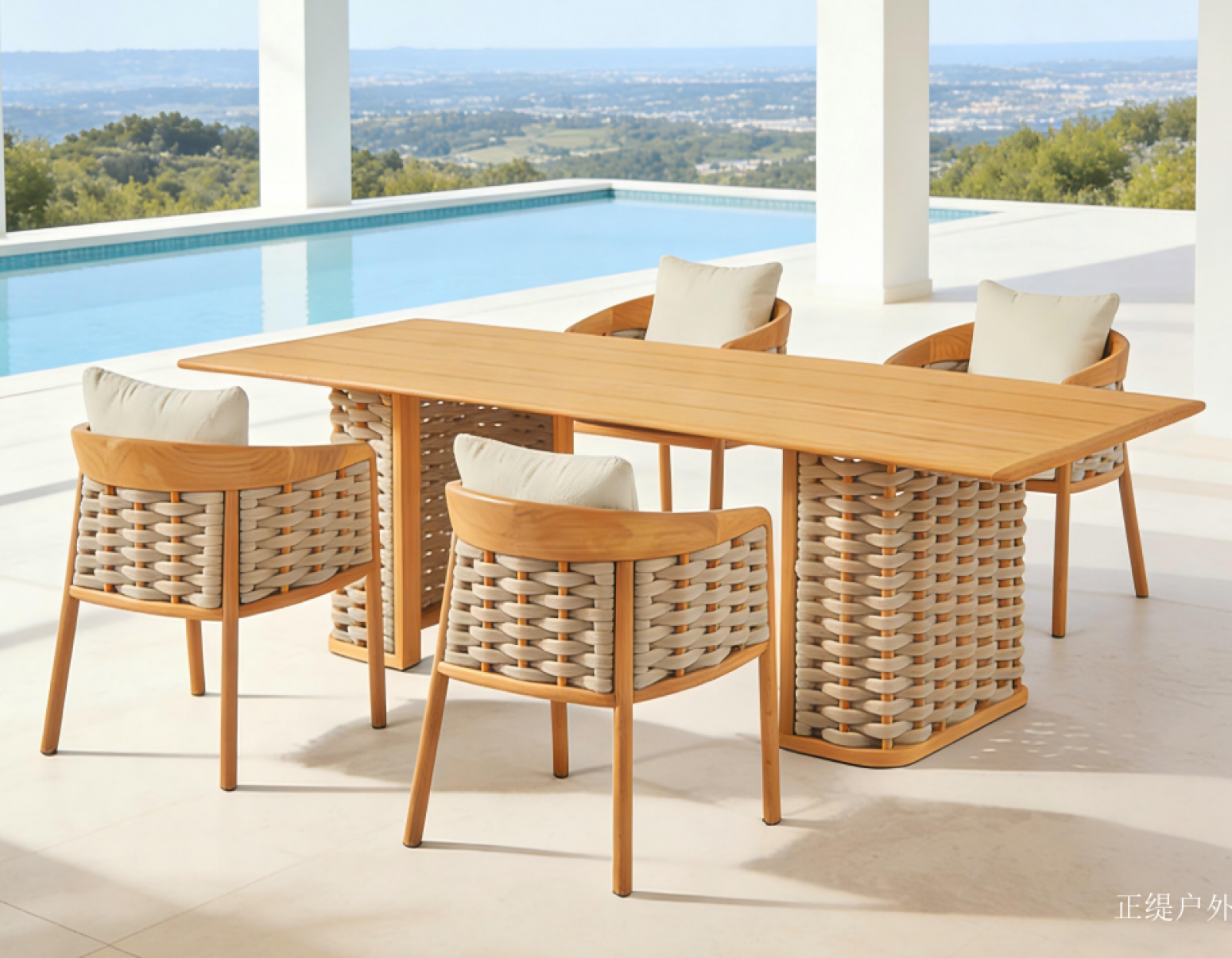 正缇户外 Outdoor furniture Product 《Solid wood woven outdoor dining table》 正缇户外 Outdoor furniture Product 《Solid wood woven outdoor dining table》【图1】