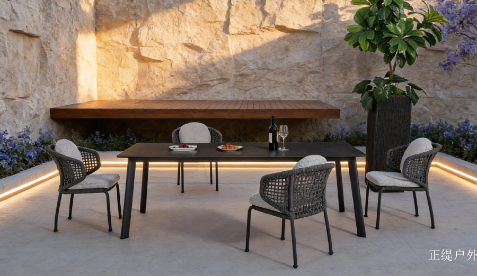 正缇户外 Outdoor furniture Product 《Black rattan long table set》 正缇户外 Outdoor furniture Product 《Black rattan long table set》【图1】
